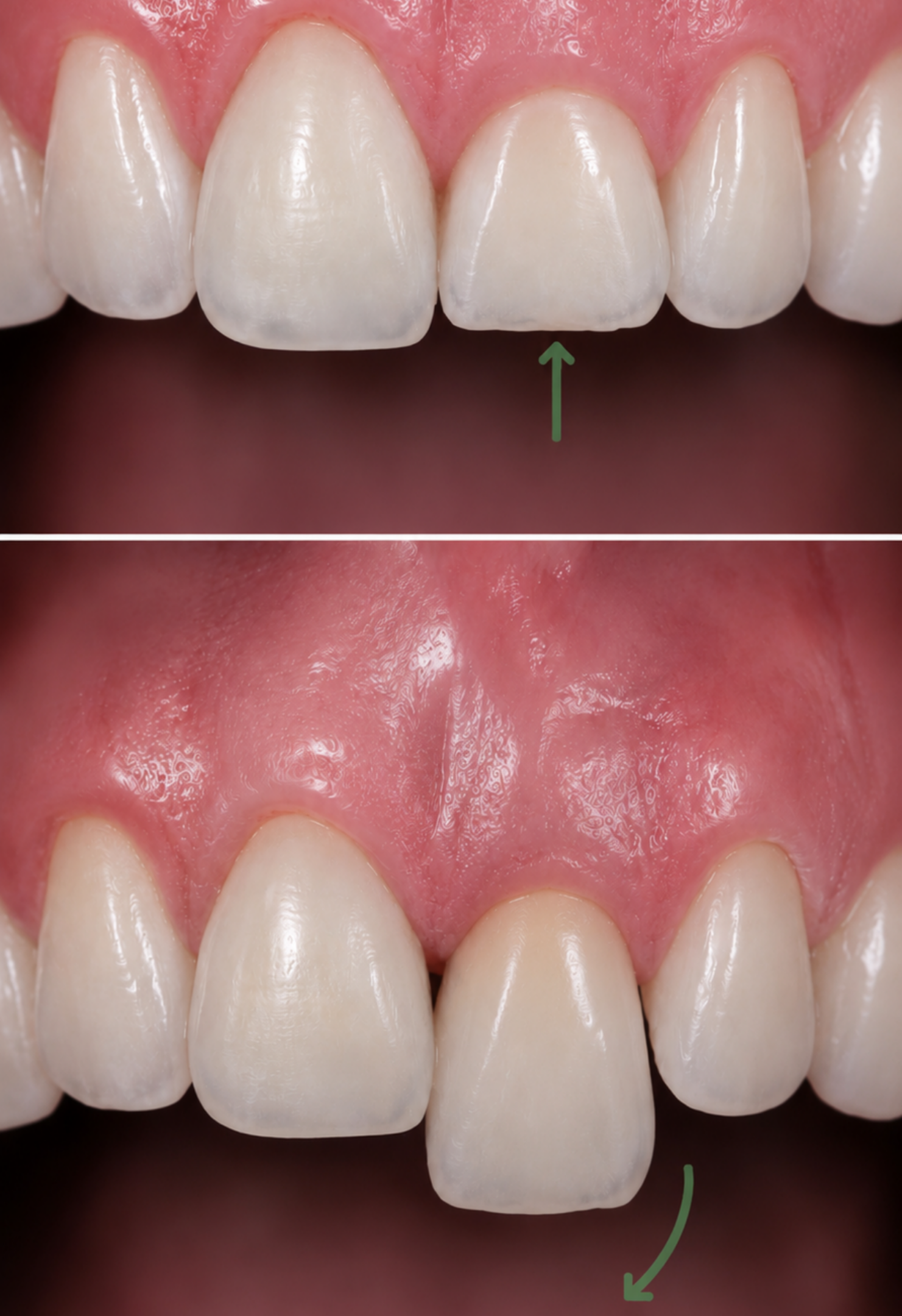 Front tooth restoration before and after
