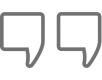 Gray quotation marks icon on black background
