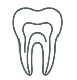Stylized tooth outline with nested contours