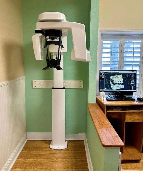 Panoramic dental X-ray machine in office