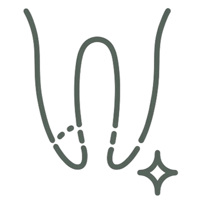 Stylized hand making rock-on gesture with sparkle